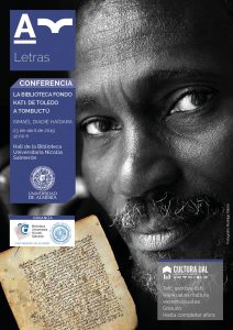 Cartel de la conferencia de Ismael Diadié Haidara en la UAL.