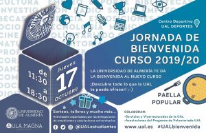 Cartel de la Jornada de Bienvenida UAL 2019/20.