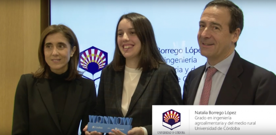 Natalia Borrego López, estudiante de la UCO, ha sido premiada en los Premios Wonnow a las mejores alumnas de grados STEM