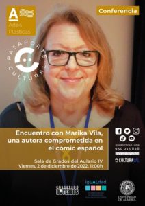 Cartel de la conferencia de Marika Vila
